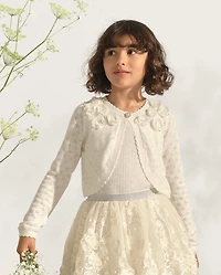 Girls Rosette Scalloped Pointelle Cardigan - Marchesa Mini x Gymboree