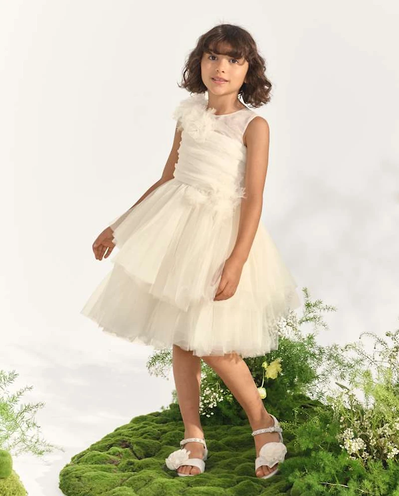 Girls Rosette Cascading Tulle Fit And Flare Dress - Marchesa Mini x Gymboree