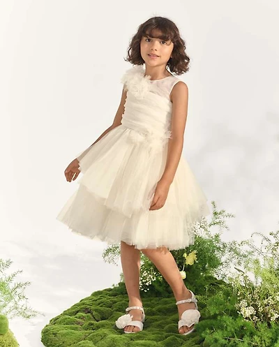 Girls Rosette Cascading Tulle Fit And Flare Dress - Marchesa Mini x Gymboree
