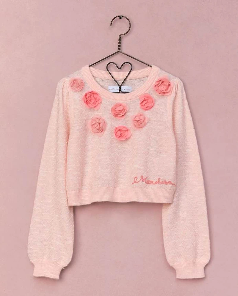 Girls Rosette Pointelle Sweater - Marchesa Mini x Gymboree