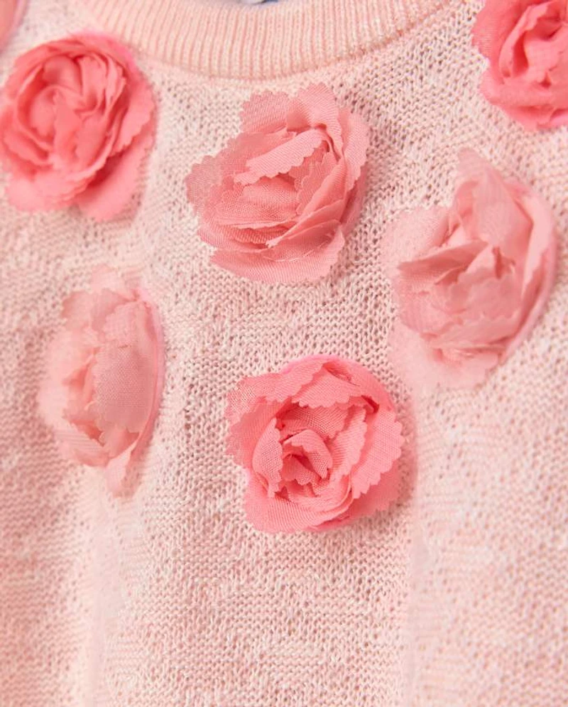 Girls Rosette Pointelle Sweater - Marchesa Mini x Gymboree