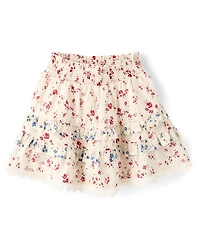 Girls Floral Tiered Ruffle Skort - Nantucket Charm