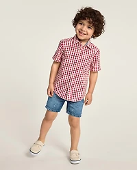 Boys Paint Splatter Jean Shorts - Driftwood Bay