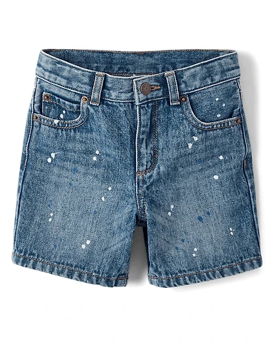 Short en jean à motifs éclaboussures de peinture pour garçon - Driftwood Bay