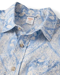 Mens Matching Family Paisley Linen-Blend Button Up Shirt - Linen Edit