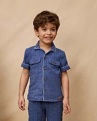 Boys Textured Button Up Shirt - Driftwood Bay