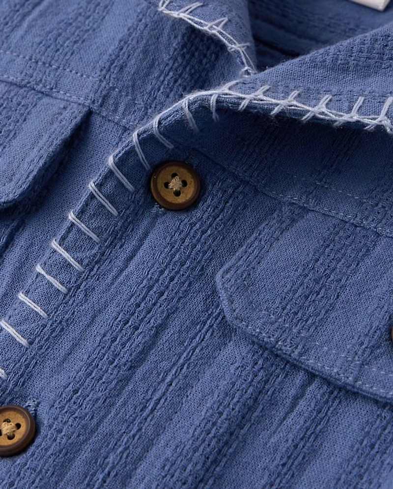 Boys Textured Button Up Shirt - Driftwood Bay