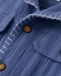 Boys Textured Button Up Shirt - Driftwood Bay