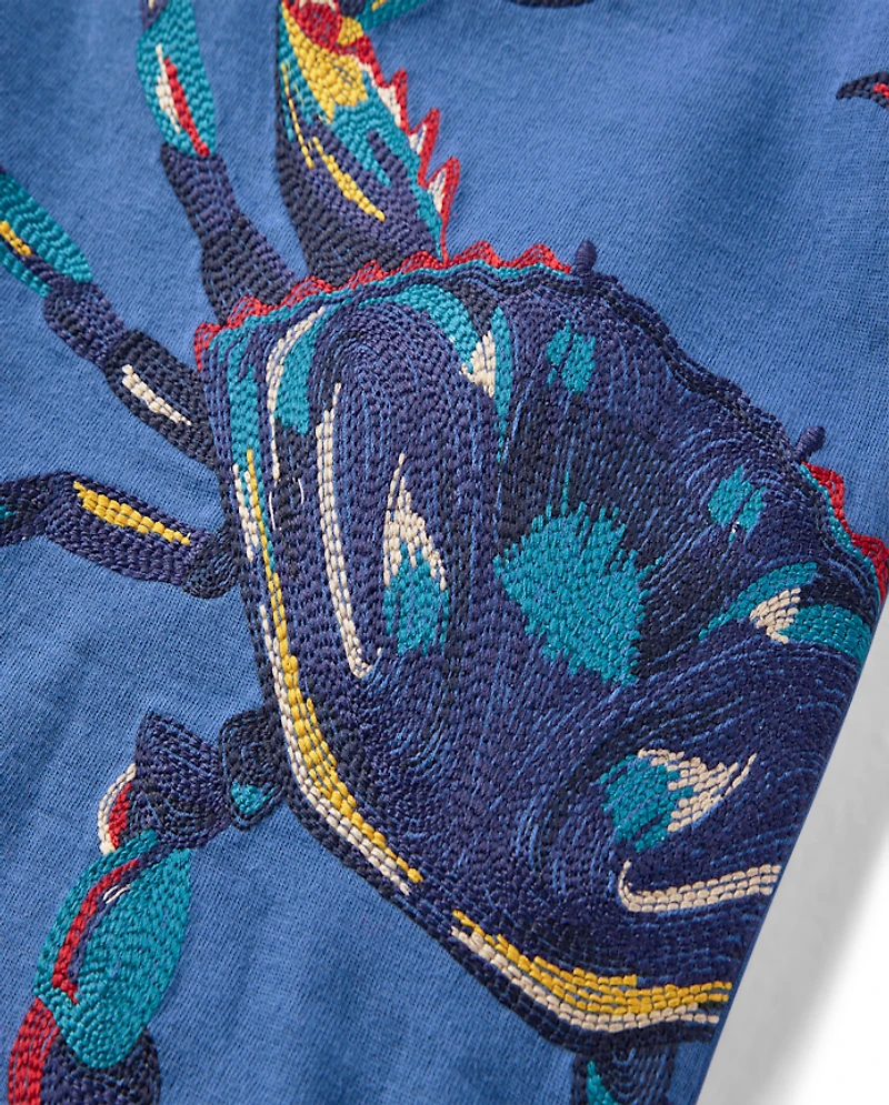 Boys Embroidered Crab Top - Driftwood Bay