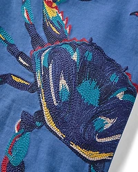 Boys Embroidered Crab Top - Driftwood Bay