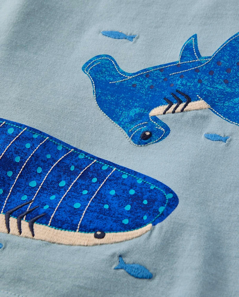 Haut brodé requin pour garçon - Driftwood Bay