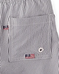 Boys Embroidered Flag Seersucker Swim Trunks - Shop