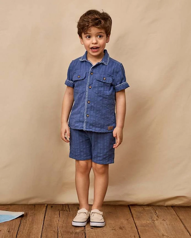 Boys Textured Pull On Shorts - Driftwood Bay