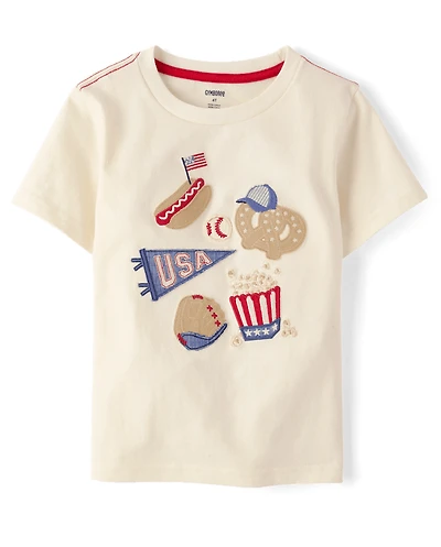 Boys Embroidered Americana Snacks Top - Nantucket Charm