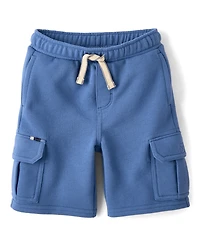 Kids French Terry Pull On Cargo Shorts - Nantucket Charm