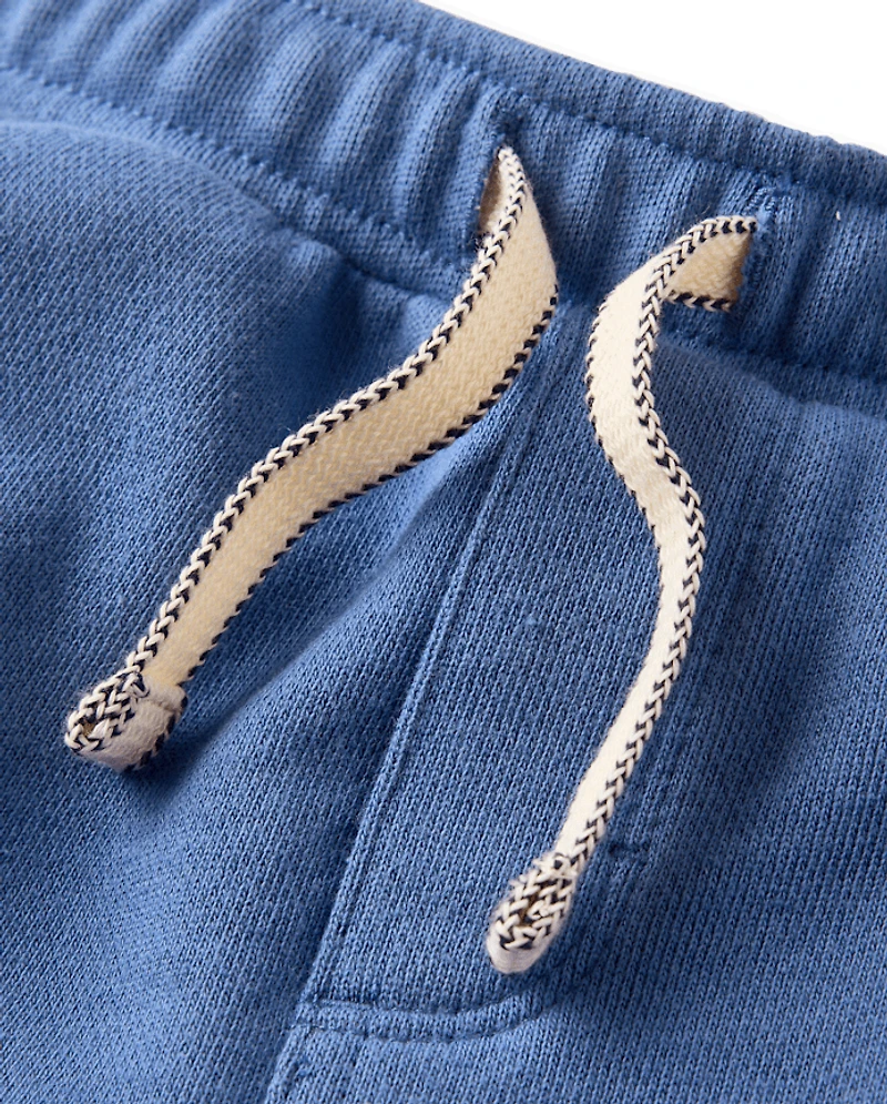 Kids French Terry Pull On Cargo Shorts - Nantucket Charm