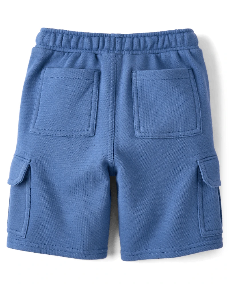 Kids French Terry Pull On Cargo Shorts - Nantucket Charm
