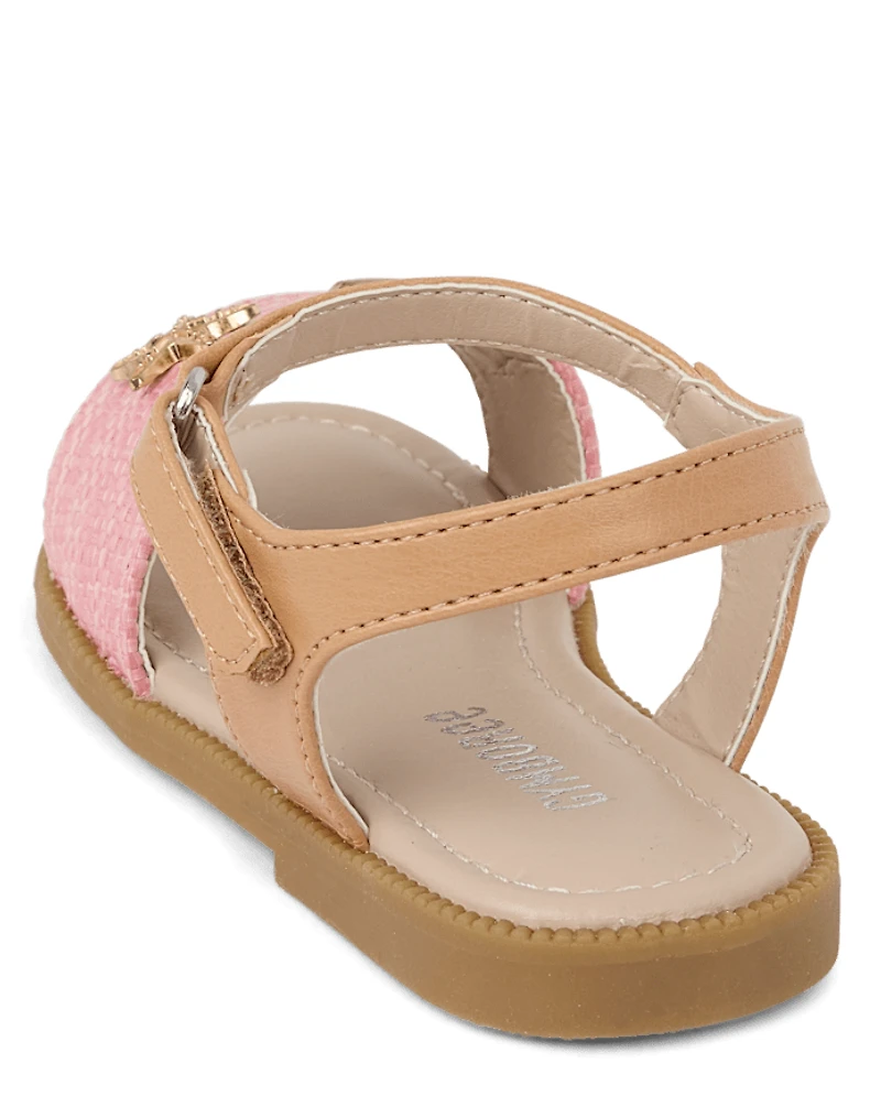 Girls Starfish Raffia Sandals - Driftwood Bay