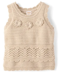 Débardeur festonné fleuri au crochet pour fille - Driftwood Bay