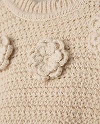 Girls Crochet Floral Scalloped Tank Top - Driftwood Bay