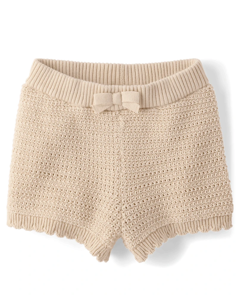 Girls Crochet Scalloped Shorts - Driftwood Bay