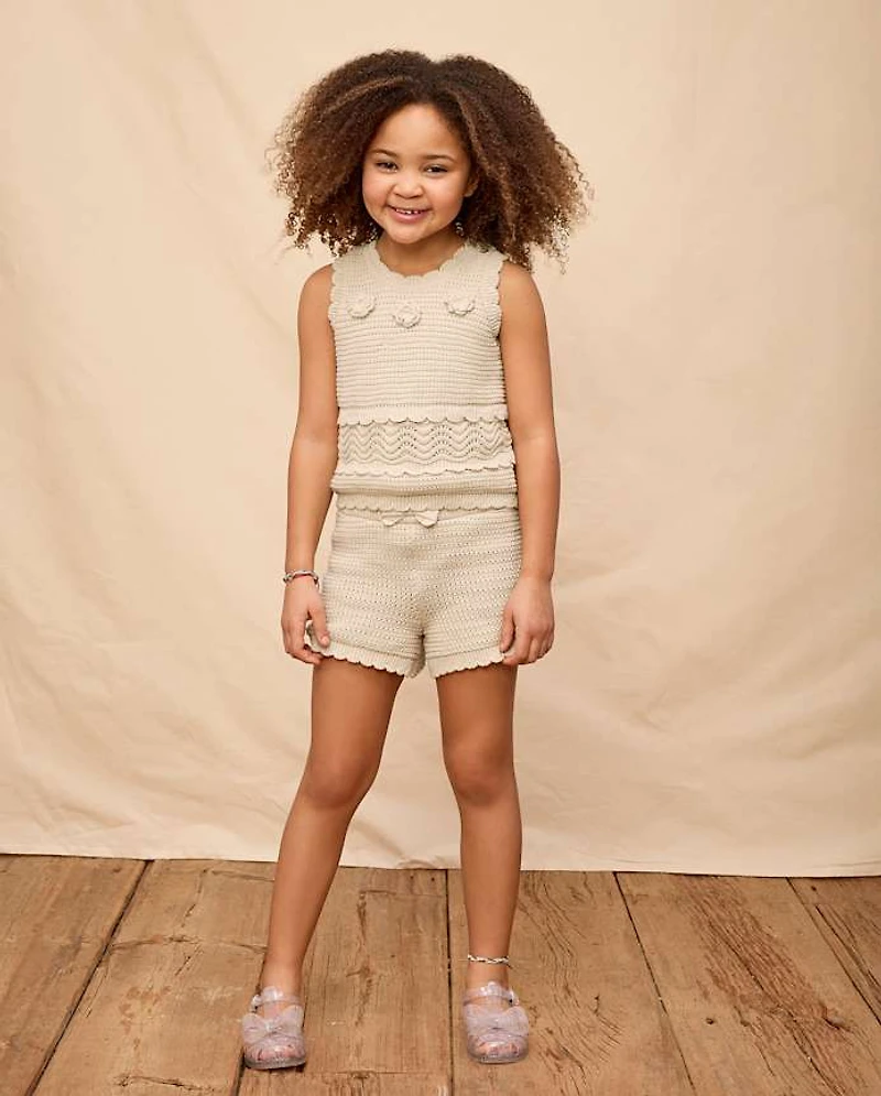 Girls Crochet Scalloped Shorts - Driftwood Bay