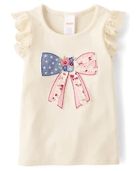Girls Applique Embroidered Americana Top