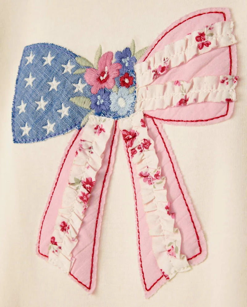 Girls Applique Embroidered Americana Top