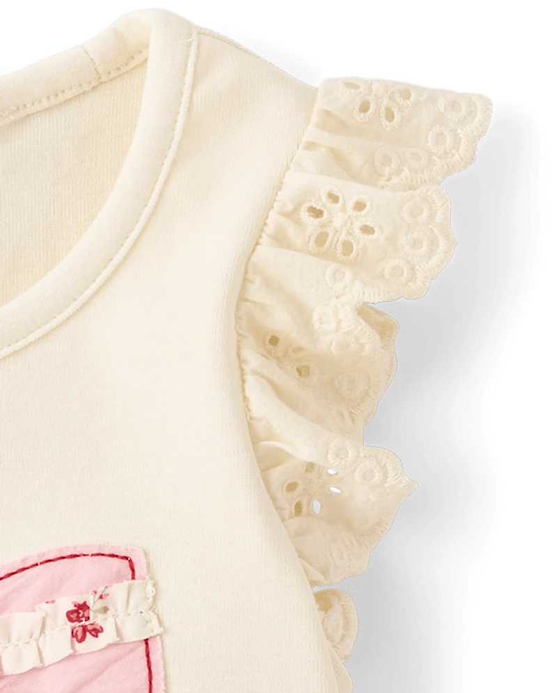 Girls Applique Embroidered Americana Top