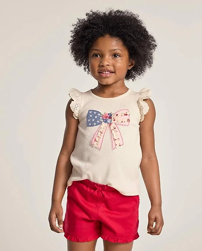Girls Applique Embroidered Americana Top