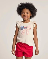 Girls Applique Embroidered Americana Top