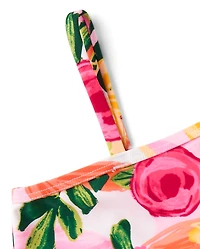 Maillot de bain une pièce asymétrique à nœud floral pour fille - Boutique maillots