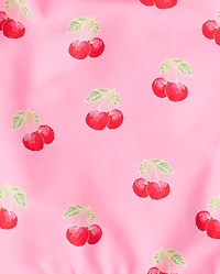 Maillot de bain une pièce à volants et nœud cerise pour fille - Boutique maillots
