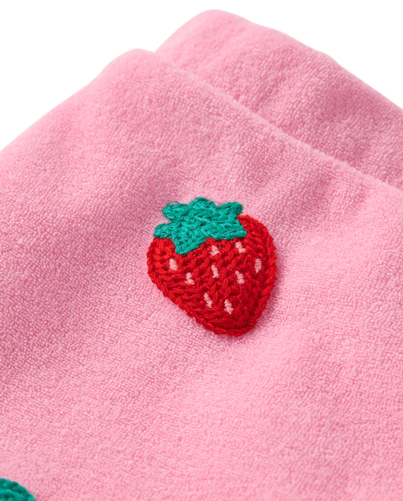 Girls Crochet Fruit Terry Faux Wrap Skort - Swim Shop
