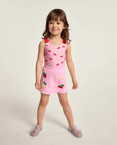 Girls Crochet Fruit Terry Faux Wrap Skort - Swim Shop