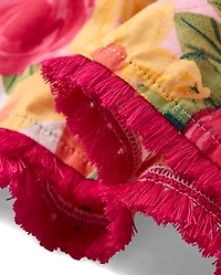 Cache-maillot à franges fleuries pour filles - Boutique de maillots bain