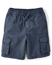 Boys Garment Dyed Ripstop Pull On Cargo Shorts - Driftwood Bay