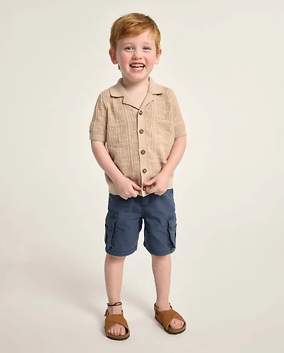 Short cargo garçon en tissu ripstop teint pièce - Driftwood Bay