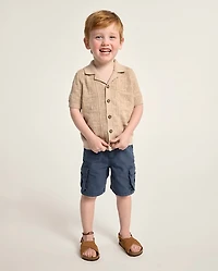 Short cargo garçon en tissu ripstop teint pièce - Driftwood Bay