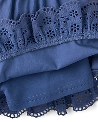 Girls Embroidered Eyelet Tiered Skort - Driftwood Bay