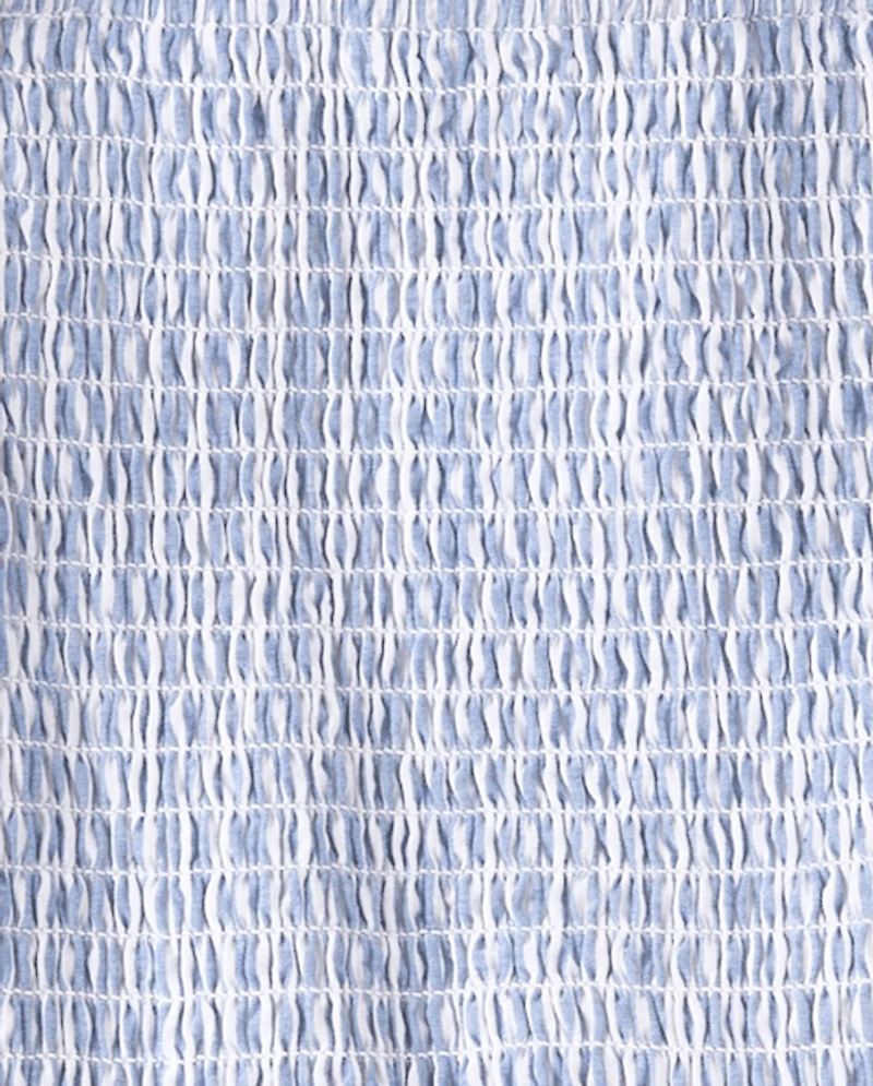 Robe rayée à œillets brodés et nœud papillon pour fille - Driftwood Bay