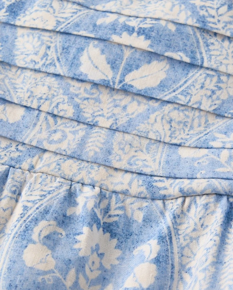 Womens Mommy And Me Paisley Linen-Blend Tiered Dress - Linen Edit
