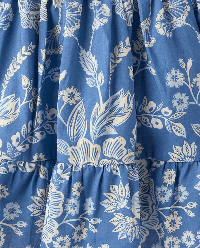 Robe à volants et smocks fleuris pour fille - Driftwood Bay