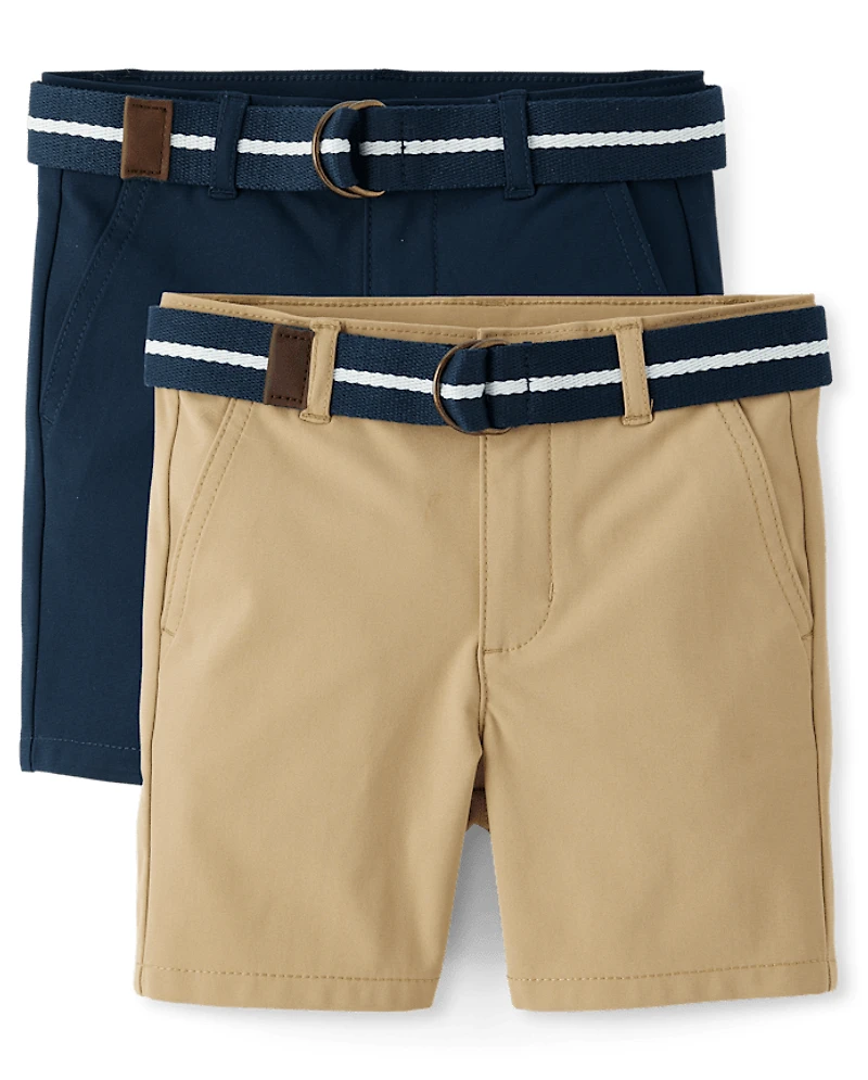 Boys Quick Dry Chino Shorts 2-Pack