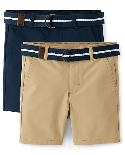 Boys Quick Dry Chino Shorts 2-Pack