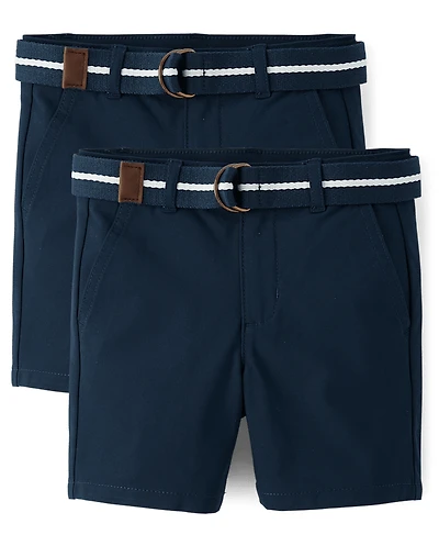 Boys Quick Dry Chino Shorts 2-Pack