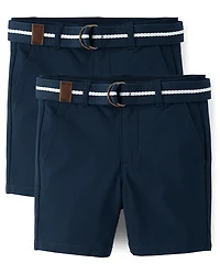 Boys Quick Dry Chino Shorts 2-Pack