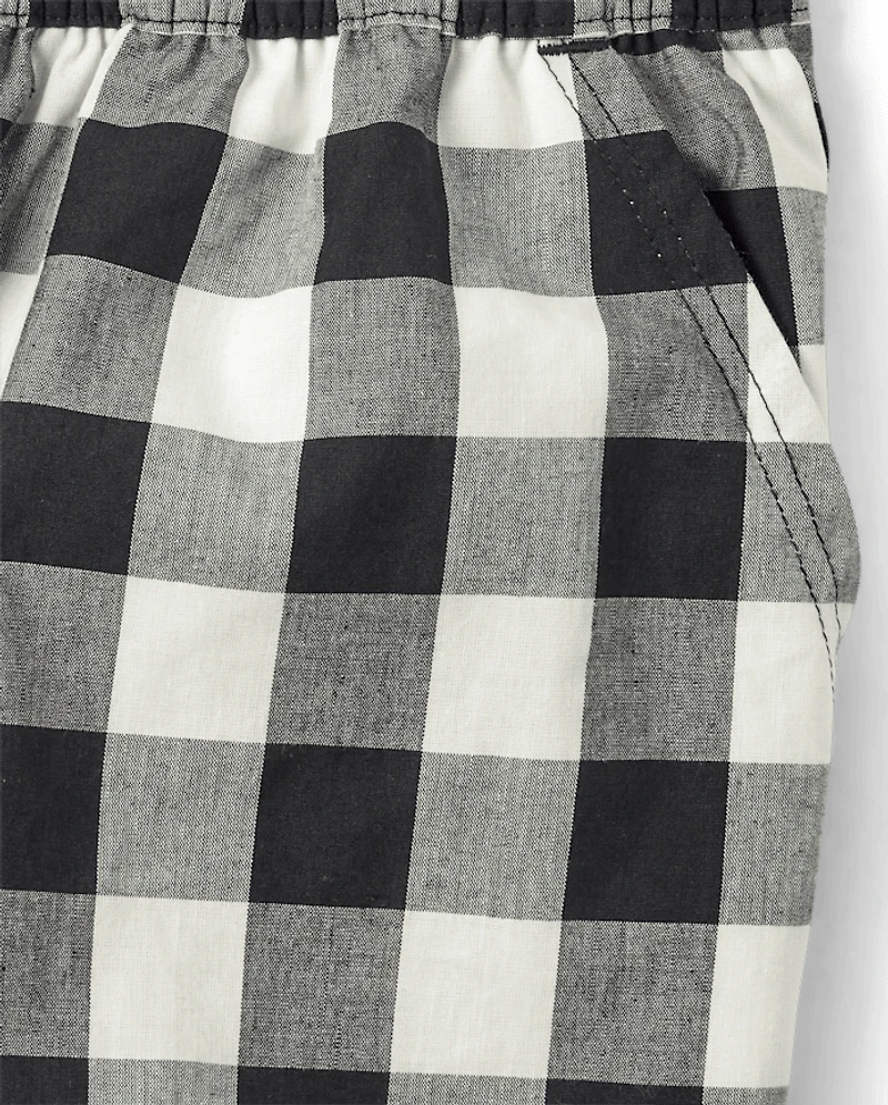 Womens Print Poplin Pajama Shorts