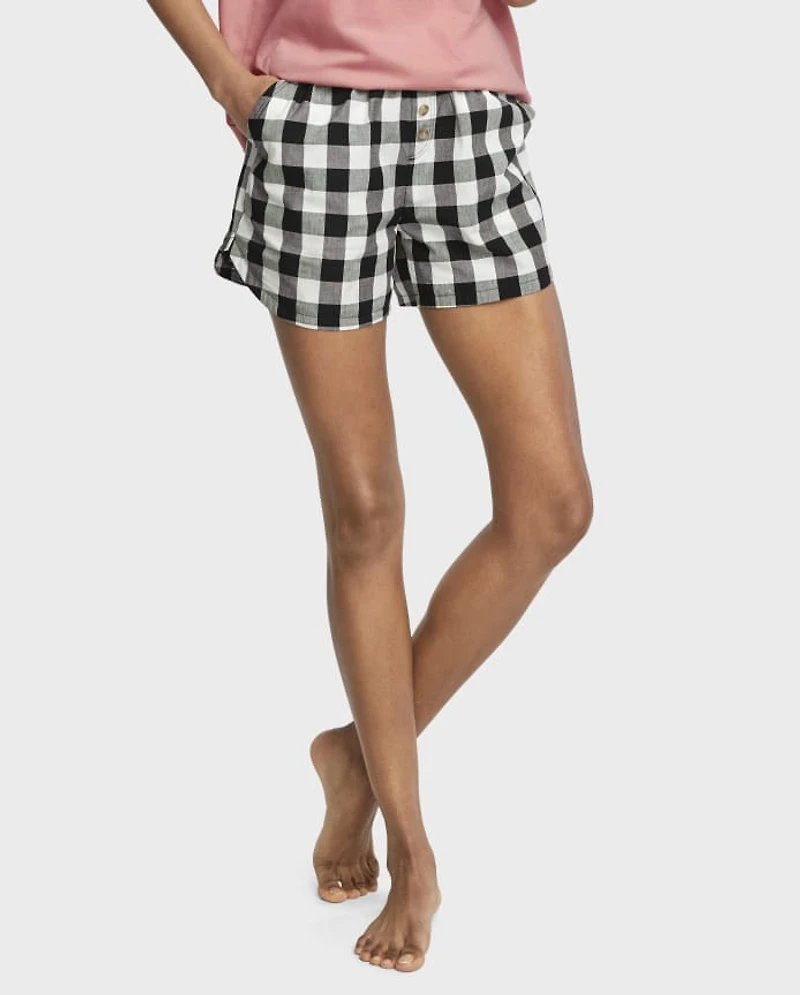 Womens Print Poplin Pajama Shorts