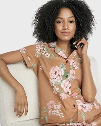 Womens Floral Poplin Pajamas